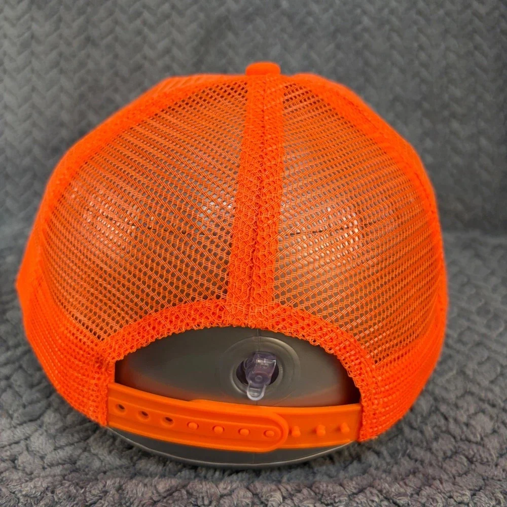Powers Trucker Hat Blaze Orange Mesh Snapback Cap Hunting Workwear 0634